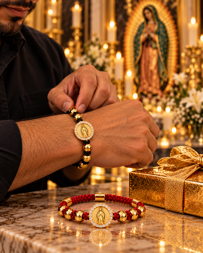 🙏 ¡PRE BLACK FRIDAY! Pulsera Virgen de Guadalupe 18K 💛 + 🎁 Caja de Regalo | 🔥 60% OFF