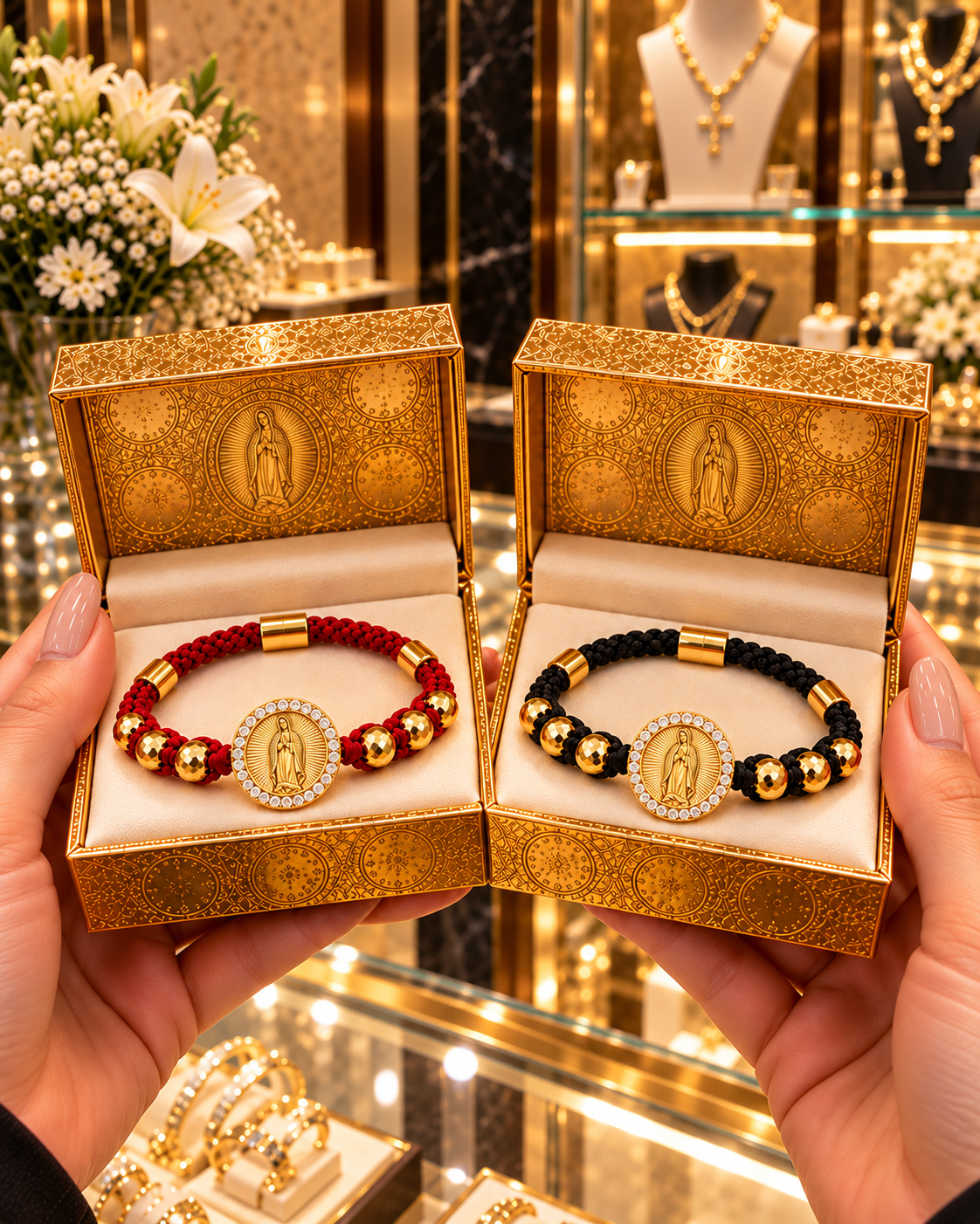 🙏 ¡PRE BLACK FRIDAY! Pulsera Virgen de Guadalupe 18K 💛 + 🎁 Caja de Regalo | 🔥 60% OFF