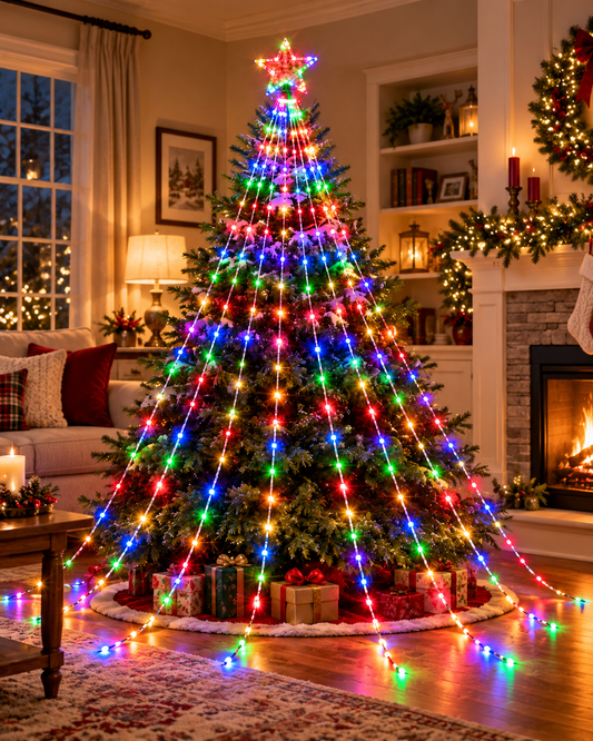 🔥 LED Durabilidad 10 años -  Luces Navideñas + Estrella y Tapete REGALO 🎁