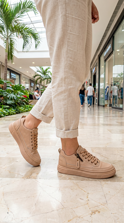 🔥 Edición Limitada – TENIS CUERO ZIPPER AURA – Material Premium