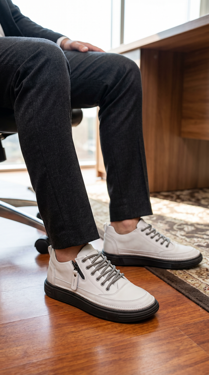 🔥 Edición Limitada – TENIS CUERO ZIPPER AURA – Material Premium