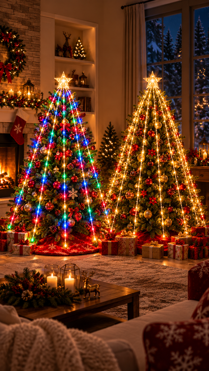 🔥 LED Durabilidad 10 años -  Luces Navideñas + Estrella y Tapete REGALO 🎁